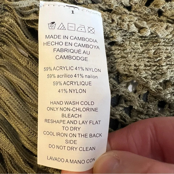 Michael Kors‎ Green Long Sleeved Open Cardigan Fringe Sweater. Size Medium. NWT. - Picture 7 of 9